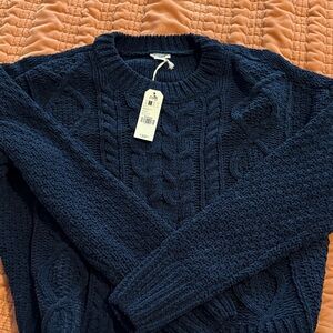 Navy Cable Knit Sweater